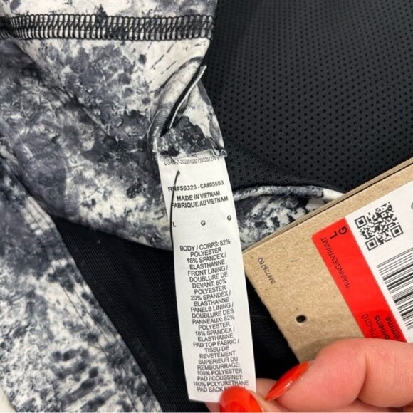 NWT Nike Swoosh Wrap Women's Medium Support Printed Sports Bra Large Black/White - Picture 5 of 7